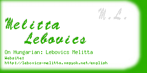 melitta lebovics business card